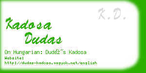 kadosa dudas business card